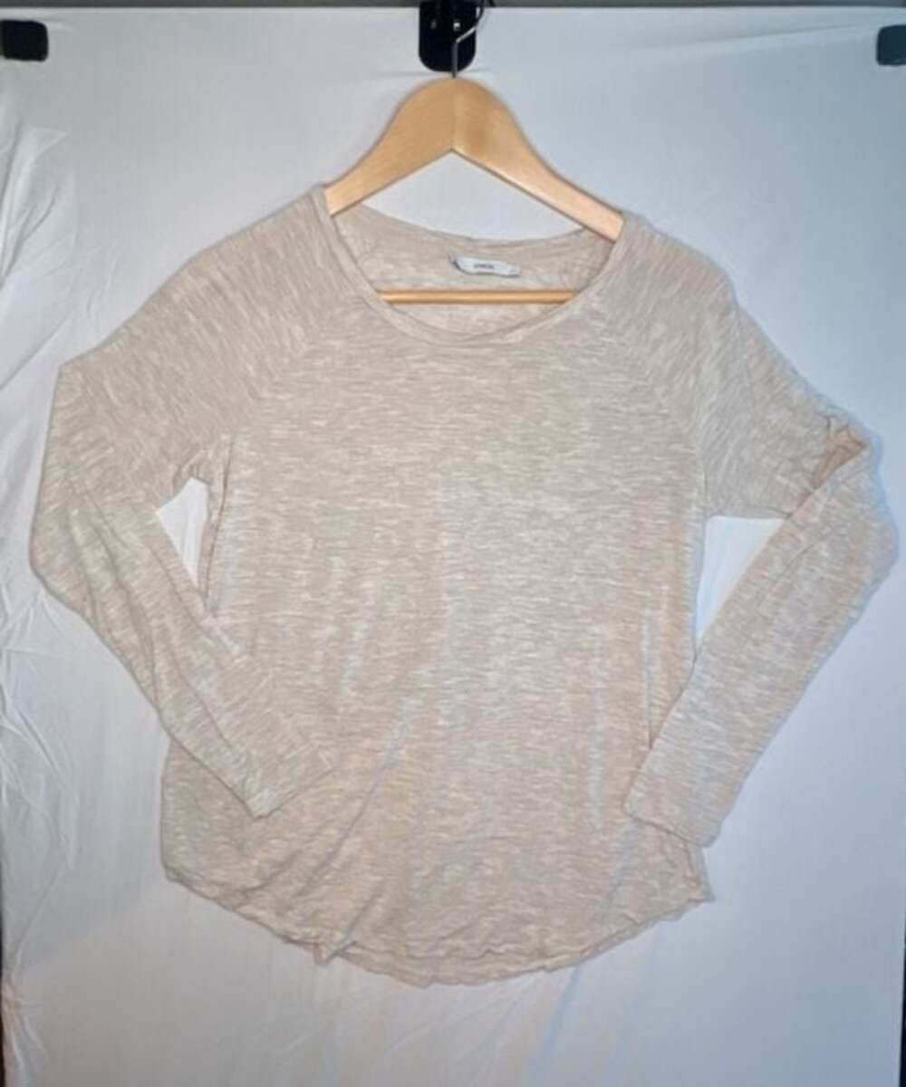 Vince Women's Lightweight Heathered Long Sleeve Crew Neck Top